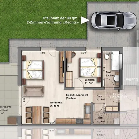 Appartement -neubau- 68 Qm 2-zimmer-wohnung