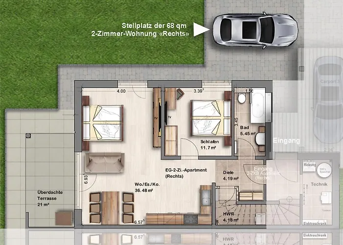 Apartman -neubau- 68 Qm 2-zimmer-wohnung